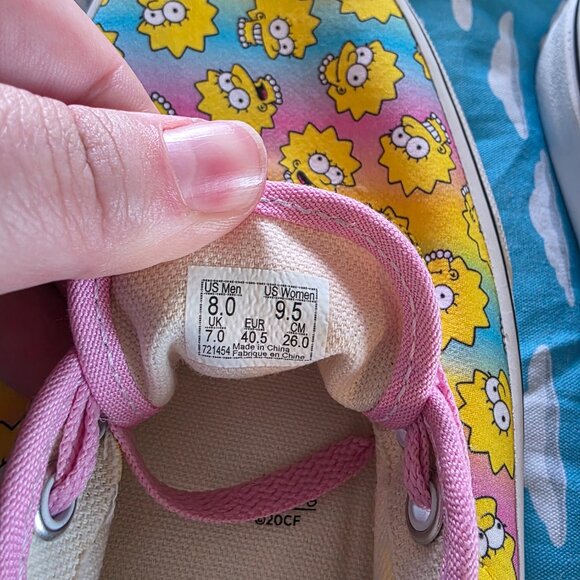 Vans x The Simpsons Customs Lisa Authentics W9.5/M8 NWT UNIQUE - Picture 4 of 5